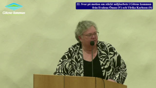 22. Svar på motion om stärkt miljöarbete