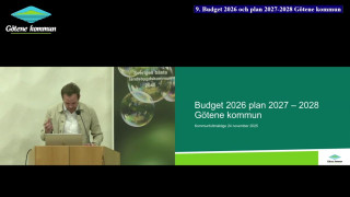 9. Budget 2026 och plan 2027-2028 Götene kommun