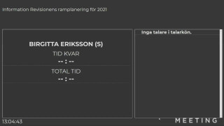 Revisionens ramplanering för 2021