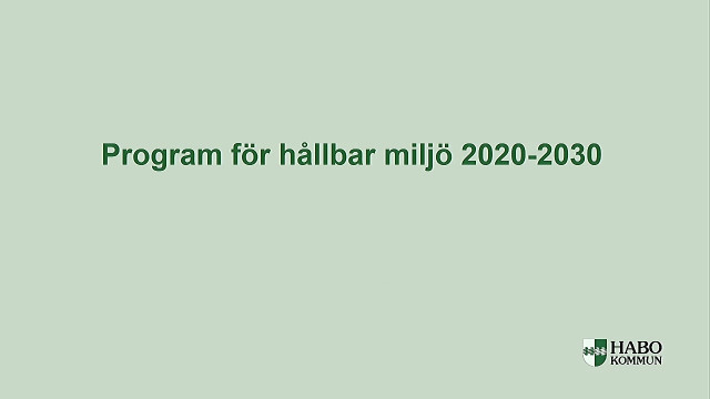 3. Program för hållbar miljö 2020-2030 - antagande