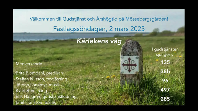 Gudstjänst 2 mars - Kärlekens väg