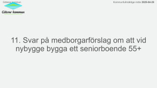 11. Svar på medborgarförslag