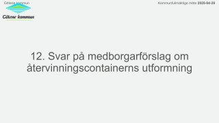 12. Svar på medborgarförslag
