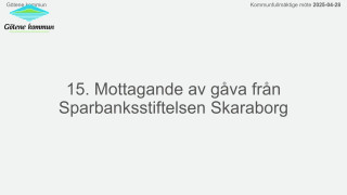 15. Mottagande av gåva