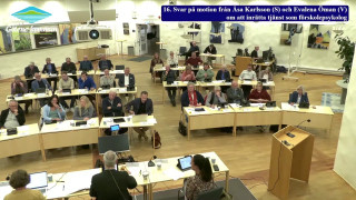 16. Svar på motion om att inrätta tjänst som förskolepsykolog