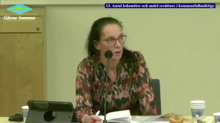 13. Antal ledamöter och andel ersättare i kommunfullmäktige