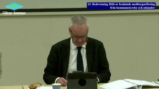 23. Redovisning 2026 av beslutade medborgarförslag